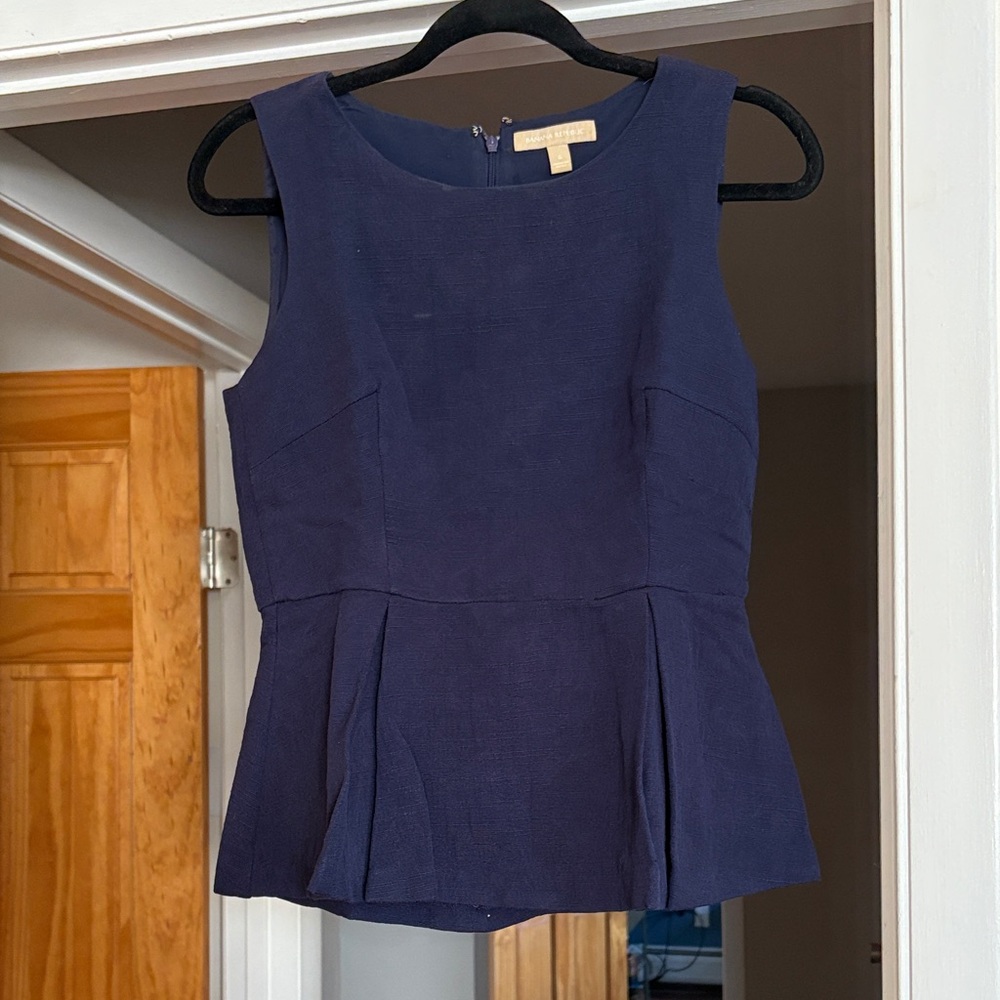 Banana Republic Navy Peplum Top